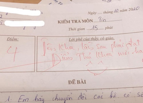 Thầy giáo cho đề kiểm tra cực khó, học trò khóc ròng nhưng lại cười ngay vì loạt lời phê cưng xỉu