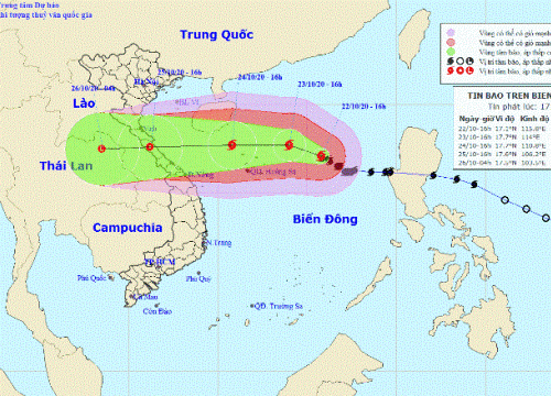 3 giờ qua, bão số 8 ít di chuyển