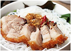 Bún mắm nêm thịt quay giòn bì