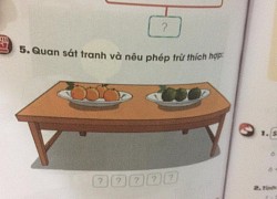 Bài Toán lớp 1 gây tranh cãi: "Cho 4 cam chín, 3 cam xanh. Hỏi điền phép trừ nào hợp lý?"