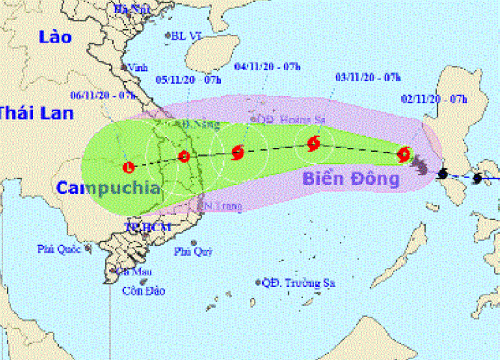 Sau khi vào Biển Đông, bão Goni giảm còn cấp 8