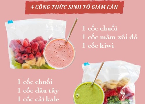 4 công thức sinh tố giảm cân thơm ngon