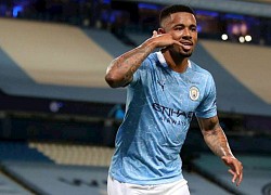 Gabriel Jesus vui mừng khi ghi bàn trở lại cho Man City