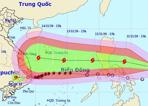 Dự báo đường đi của bão Vamco khi vào Biển Đông