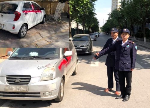 Ô tô không gửi vào bãi, nhóm bảo vệ chung cư dùng sơn xịt hàng loạt xe của cư dân ở Hà Đông