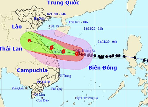 Bão số 13 giật cấp 17, đang cách Đà Nẵng - Thừa Thiên Huế khoảng 390km