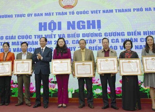 Hà Nội: Trao giải cuộc thi viết về gương điển hình tiên tiến trong công tác Mặt trận