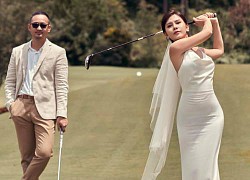 Hé lộ ảnh cưới đầu tiên mang phong cách sân golf của MC Thu Hoài