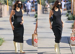 Đang mang bầu, Emily Ratajkowski vẫn thản nhiên mặc đầm bó, đi boots cao gót ra phố