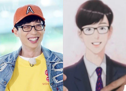 Yoo Jae Suk cười khoái chí khi được ngắm chính mình phiên bản truyện tranh đẹp hơn hoa