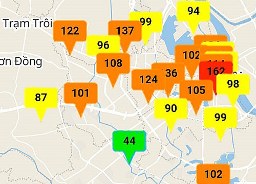 Trời âm u, không khí ô nhiễm bao phủ Hà Nội