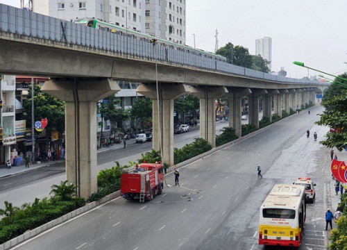 Diễn tập tình huống khẩn cấp trên tuyến đường sắt Cát Linh - Hà Đông