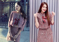 Tiểu Vy 'đụng hàng' bộ tweed với nhiều sao nữ