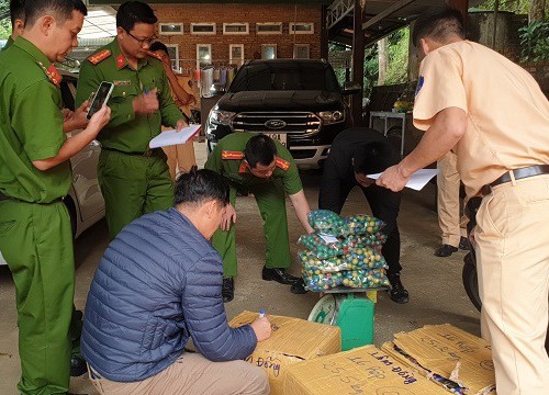 Cảnh sát giao thông bắt đối tượng vận chuyển pháo lậu