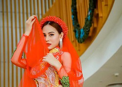 Hoa khôi Khánh My lộng lẫy với áo dài cưới