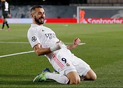 Karim Benzema ngồi chung mâm với Ronaldo và Messi sau cú đúp trước Gladbach