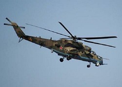 Trực thăng chiến đấu Mi-24 xuất hiện ở Yerevan vào ban đêm