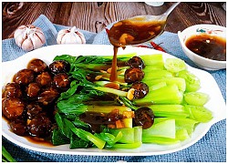 Cải chíp sốt nấm chế biến trong 10 phút