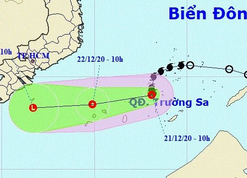 Bão số 14 đã suy yếu thành áp thấp nhiệt đới