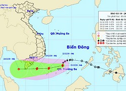 Bão số 14 hướng vào vùng biển Cà Mau đến Kiên Giang