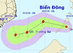 Ngày mai 20/12, áp thấp nhiệt đới vào Biển Đông, có thể mạnh lên thành bão