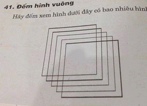 Bài toán tiểu học có bao nhiêu hình vuông, trông thì "dễ như ăn kẹo" nhưng thách thức cả hội phụ huynh