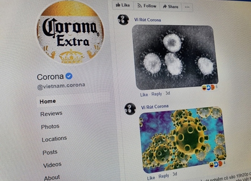 Người Việt tràn vào trang Facebook bia Corona bàn về virus Vũ Hán