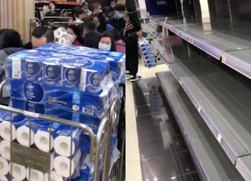 Giấy vệ sinh Hong Kong bị 'khoắng sạch' trên các kệ hàng giữa mùa dịch bệnh