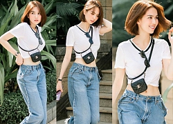 Ngọc Trinh dáng chuẩn nên mặc quần jeans đẹp mê là đương nhiên, mỗi tội lại có đôi lần mix đồ hơi "lỗi"