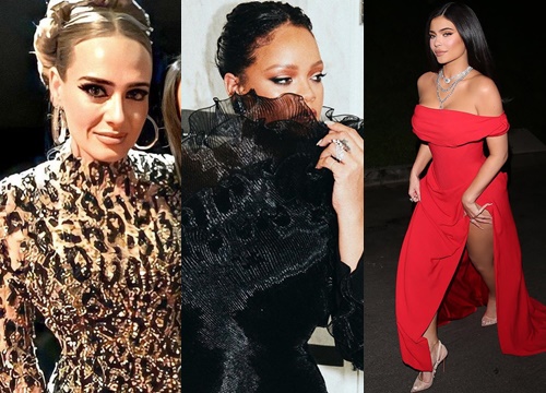 Tiệc hậu Oscar siêu hoành tráng: Kylie "quất" váy xẻ sâu chặt chém hết cỡ, Khloe - Rihanna chẳng chịu thua chị kém em