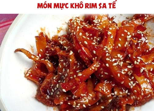 Cách làm mực khô rim sa tế dai dai, cay cay ngon ngất ngay