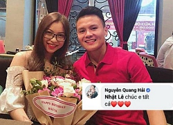 Ngày 8/3, Quang Hải công khai gửi lời chúc ngọt ngào đến Nhật Lê