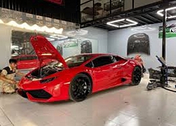 Lamborghini Huracan từng thuộc sở hữu của đại gia Nam Định đổi màu sơn bằng phương pháp ít ai ngờ tới