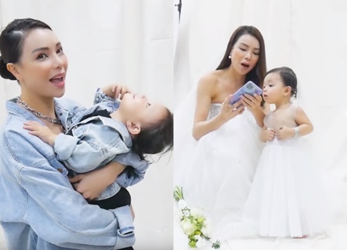 "Mẹ đơn thân gợi cảm nhất showbiz" tiết lộ hậu trường chụp ảnh cưới cùng con gái 1 tuổi rưỡi