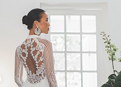 Bằng Lăng diện váy cưới cut-out đính ren