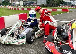 Lâm Chí Dĩnh dẫn cậu cả Kimi đi đua go-karting cho 'đỡ ghiền'