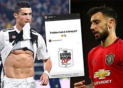 Ronaldo 'đá đểu' Bruno Fernandes sau thử thách gập bụng