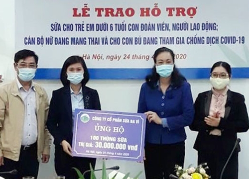 Hỗ trợ hơn 2.500 thùng sữa cho các "chiến sĩ áo trắng" tham gia chống dịch