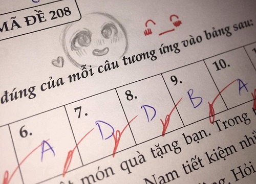 Cả gan vẽ mặt cười vào bài kiểm tra, cô giáo không quở trách lại có hành động đáp trả xứng tầm khiến học sinh thích thú