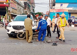 Thiếu quan sát, xế hộp và xe máy đâm nhau trên Quốc lộ 1A