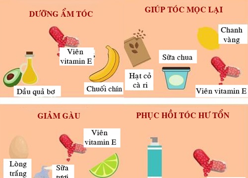 Loạt bí quyết trị rụng tóc, dưỡng tóc cực hay từ viên nang vitamin E