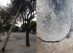 Coi chừng trụ điện sắp đổ