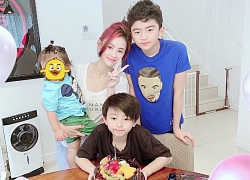 Trương Bá Chi tổ chức sinh nhật cho con trai 10 tuổi, trông trẻ trung và nổi bật hơn với mái tóc nhuộm hồng