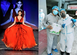 Miss Universe 2015 Pia Wurtzbach phát khẩu trang chống Covid-19