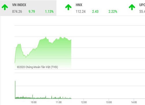 Giao dịch chứng khoán sáng 1/6: Sóng lớn, VN-Index vượt ngưỡng 870 điểm