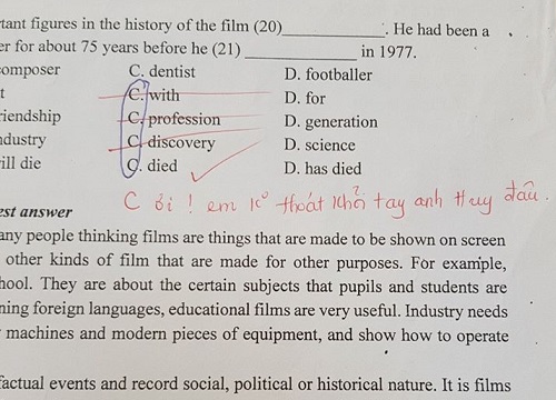 Học sinh khoanh sai đáp án trong bài kiểm tra đã buồn nẫu ruột, ai ngờ cô giáo còn "troll" thêm 1 câu siêu mặn mòi như này