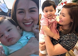 Vợ Đan Trường khoe ảnh vợ chồng diễn viên Marian Rivera bế con trai