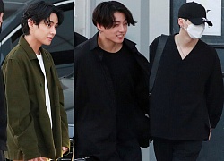 BTS lộ diện sau 5 tháng 'đóng băng' và scandal: Jungkook cúi đầu 90 độ, Suga né tránh camera, V đẹp như tạc tượng