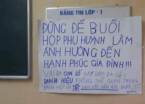 Đề phòng cảnh 'hạnh phúc gia đình tan vỡ' sau khi họp phụ huynh, học trò làm ngay tấm biển nhắc nhở nhẹ nhàng siêu dễ thương