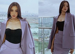 Sắc tím lilac &#8220;chiếm sóng&#8221; street style Hè của sao: Sĩ Thanh trẻ trung